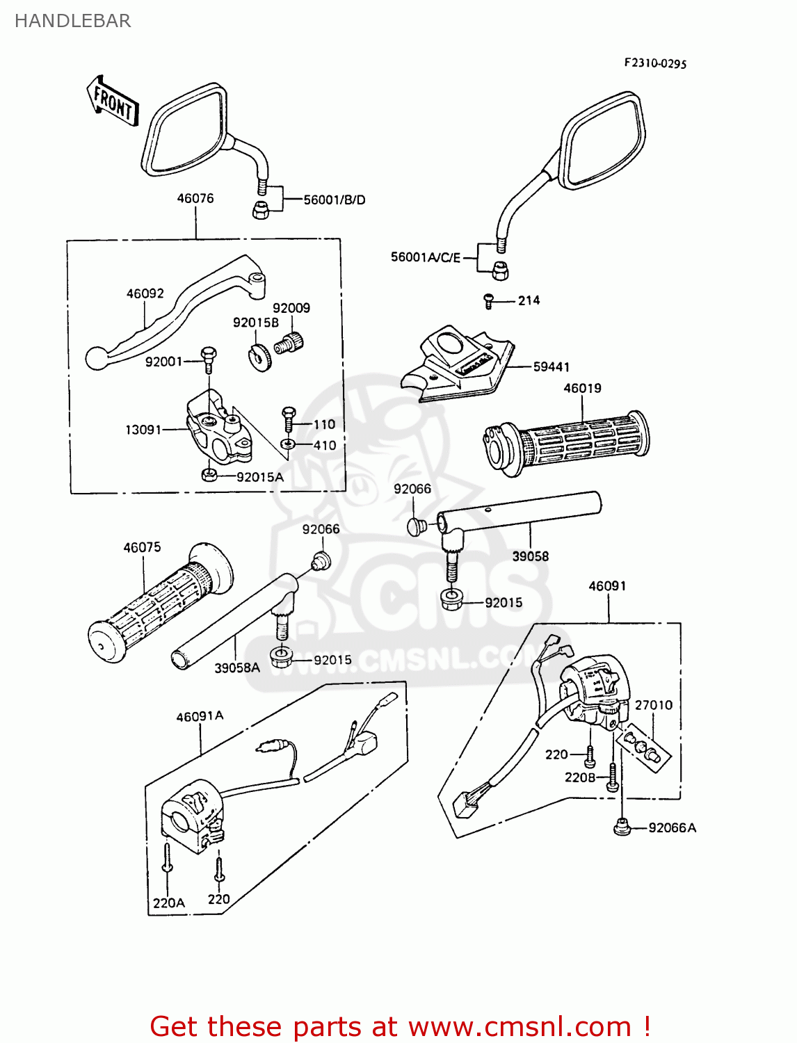 HANDLEBAR EX305B5 GPZ305 1987 UNITED KINGDOM / BELT DRIVE