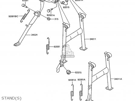 STAND(S) - EX305B5 GPZ305 1987 UNITED KINGDOM / BELT DRIVE