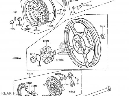 REAR HUB - EX305B5 GPZ305 1987 UNITED KINGDOM / BELT DRIVE