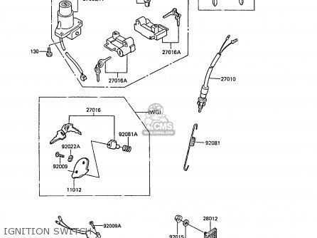 IGNITION SWITCH - EX305B5 GPZ305 1987 UNITED KINGDOM / BELT DRIVE
