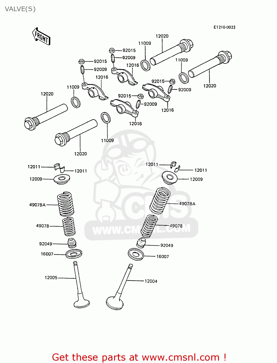 VALVE(S) EX305B6 GPZ305 1988 EUROPE FG / BELT DRIVE