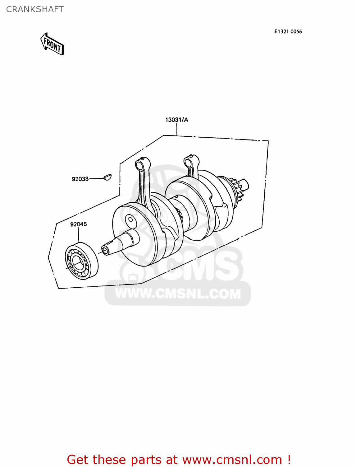CRANKSHAFT EX305B6 GPZ305 1988 EUROPE FG / BELT DRIVE
