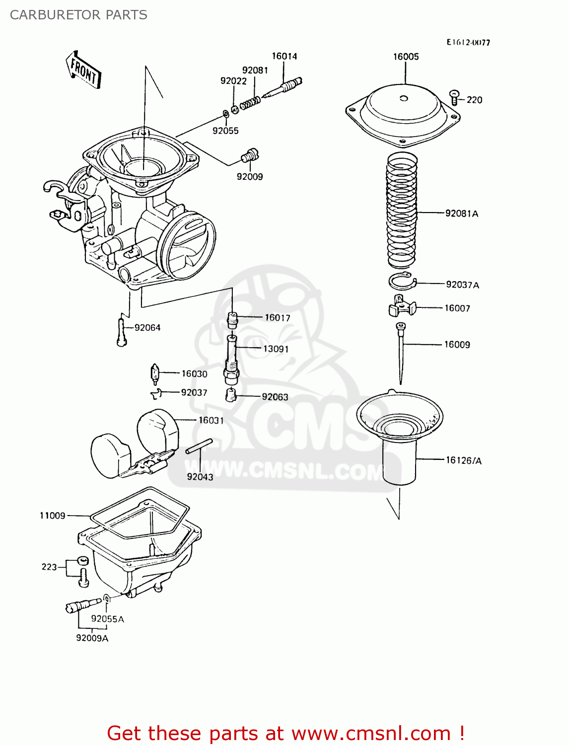CARBURETOR PARTS EX305B6 GPZ305 1988 EUROPE FG / BELT DRIVE