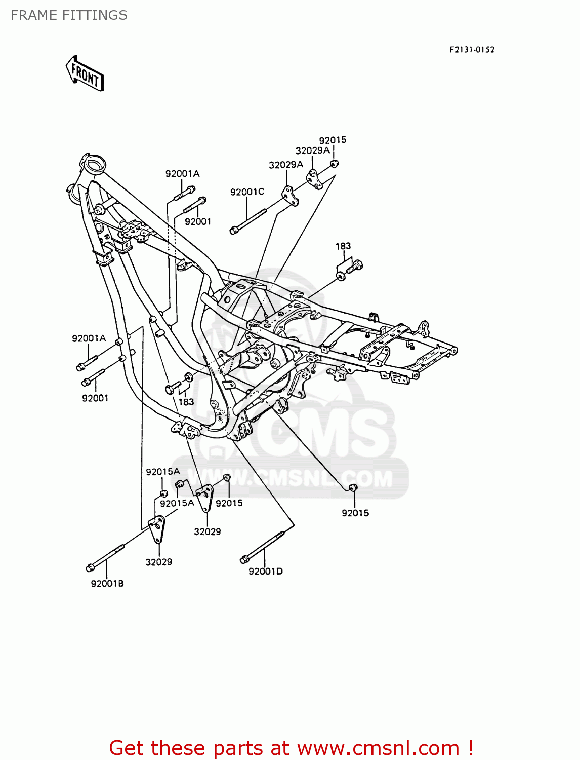 FRAME FITTINGS EX305B6 GPZ305 1988 EUROPE FG / BELT DRIVE