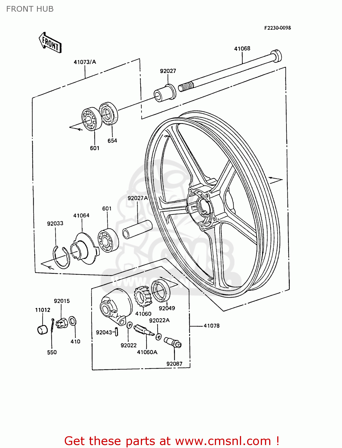 FRONT HUB EX305B6 GPZ305 1988 EUROPE FG / BELT DRIVE