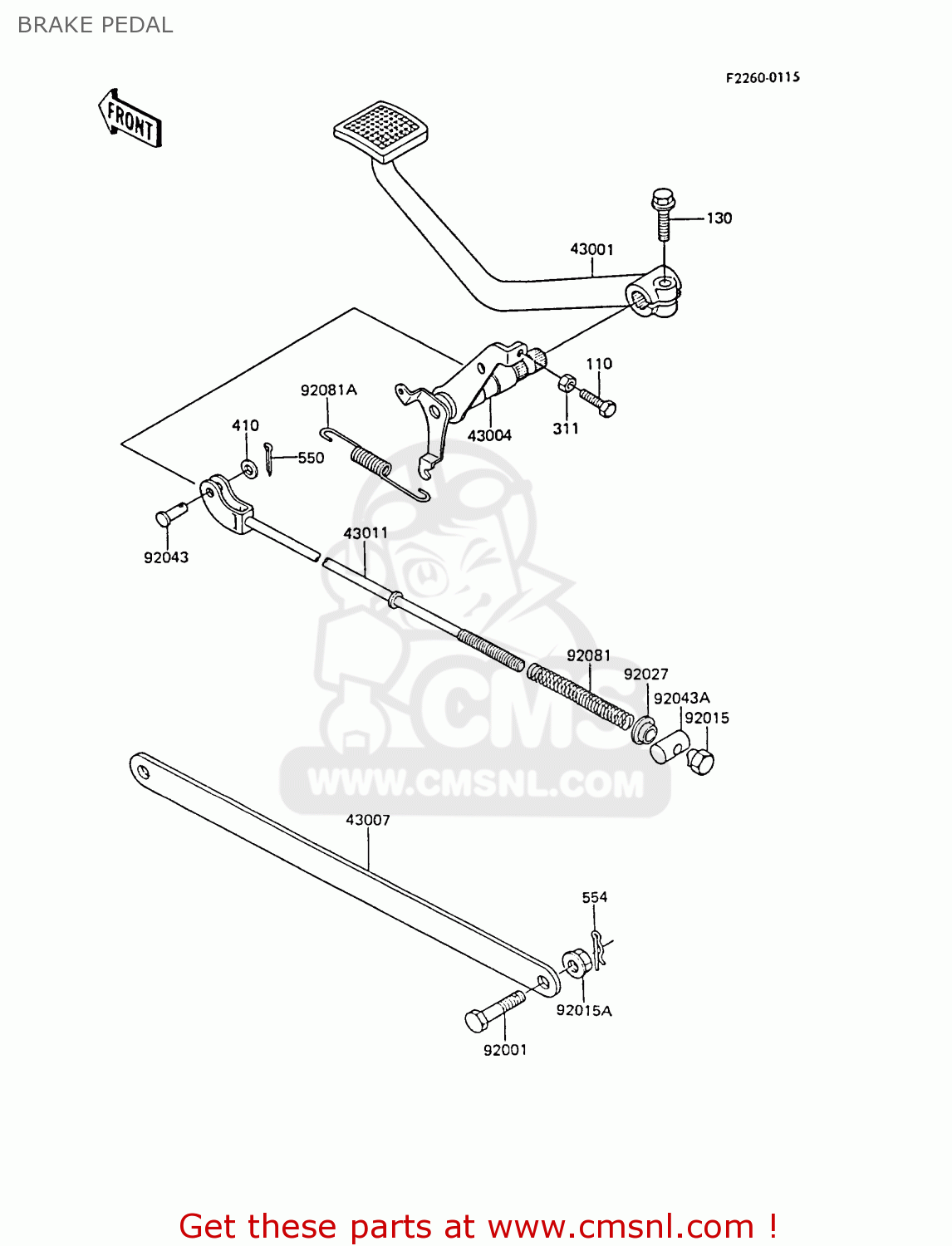 BRAKE PEDAL EX305B6 GPZ305 1988 EUROPE FG / BELT DRIVE