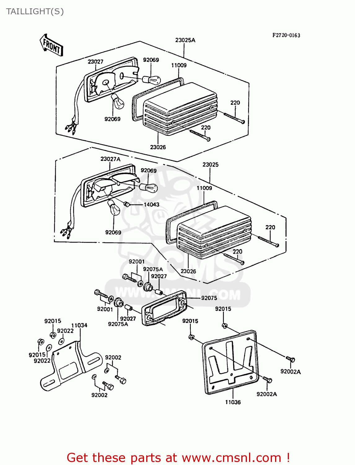 TAILLIGHT(S) EX305B6 GPZ305 1988 EUROPE FG / BELT DRIVE