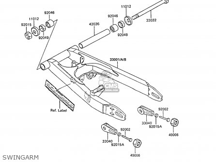 SWINGARM - EX305B6 GPZ305 1988 EUROPE FG / BELT DRIVE
