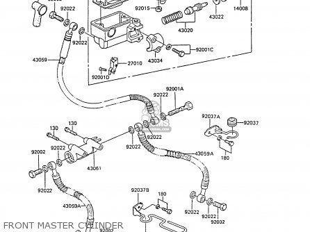 FRONT MASTER CYLINDER - EX305B6 GPZ305 1988 EUROPE FG / BELT DRIVE