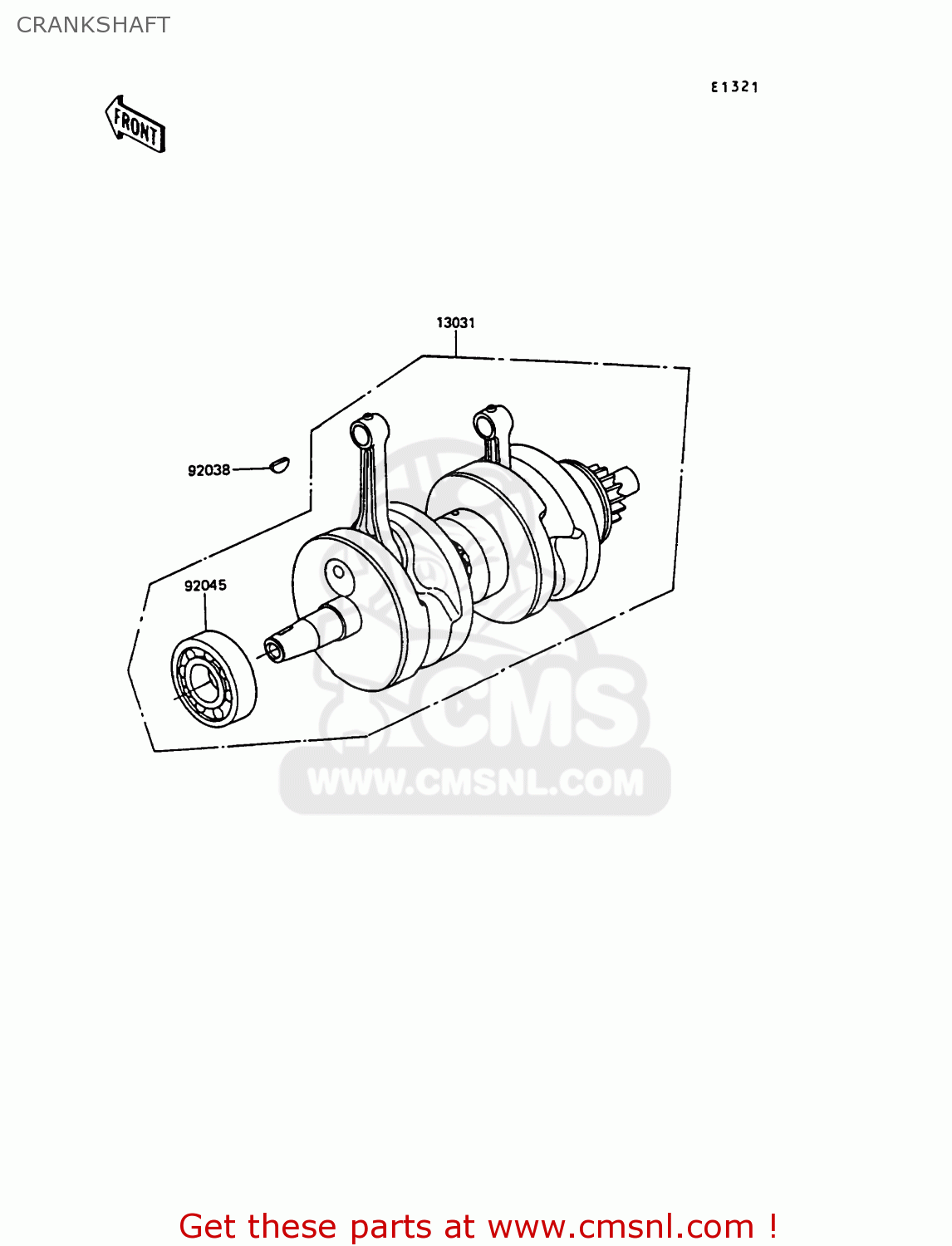 CRANKSHAFT EX305B7 GPZ305 1989 FG / BELT DRIVE