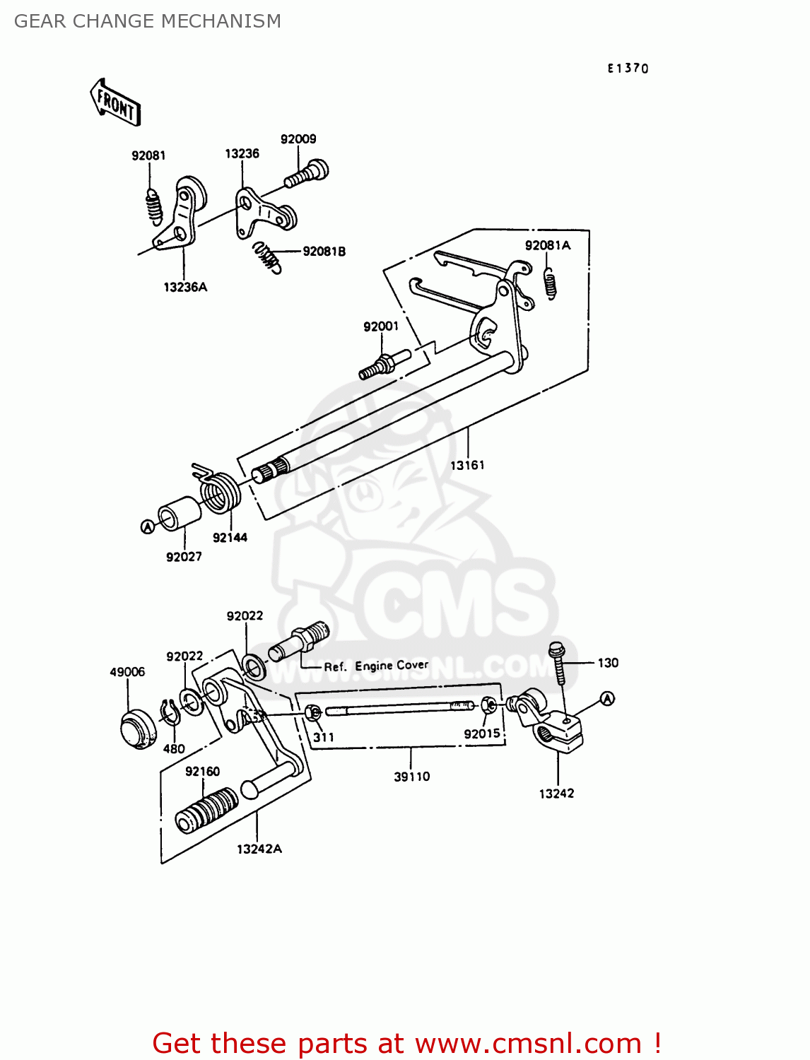 GEAR CHANGE MECHANISM EX305B7 GPZ305 1989 FG / BELT DRIVE