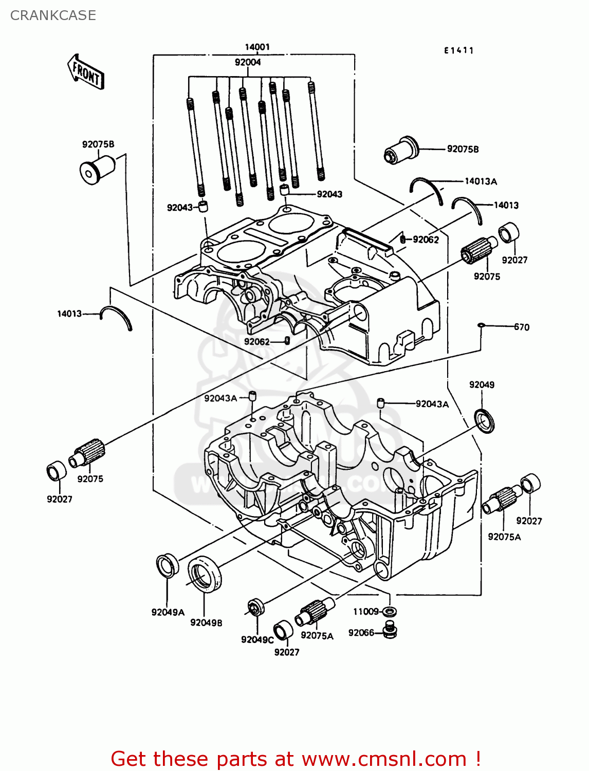 CRANKCASE EX305B7 GPZ305 1989 FG / BELT DRIVE