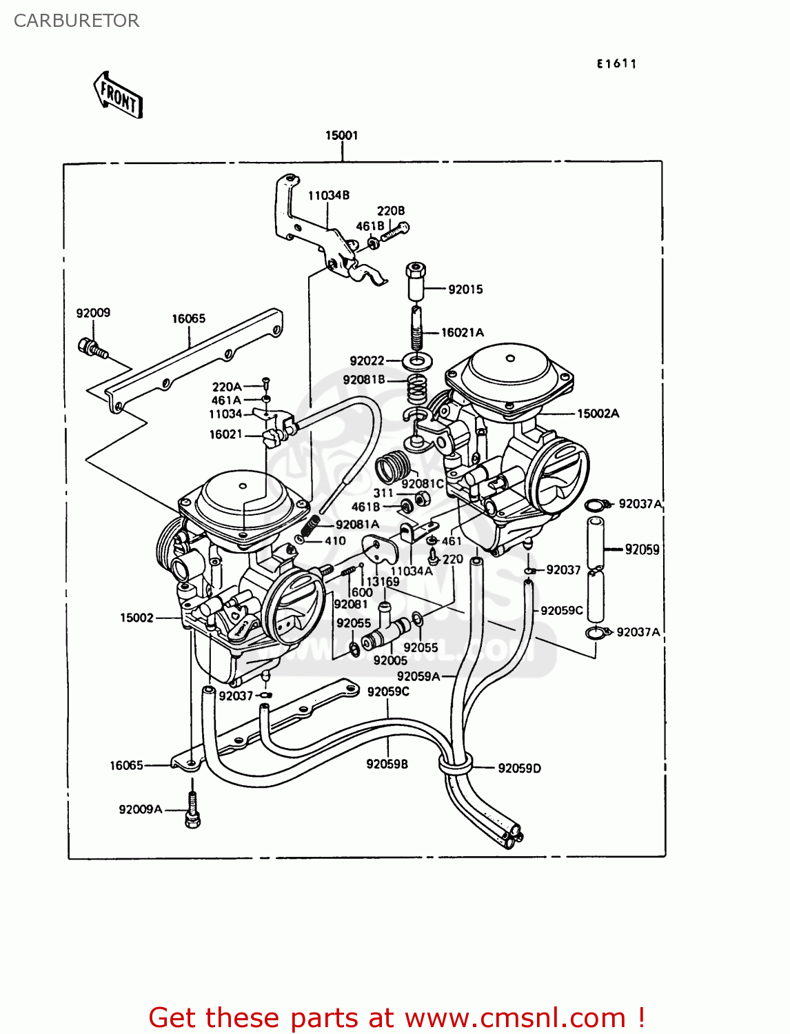 CARBURETOR EX305B7 GPZ305 1989 FG / BELT DRIVE