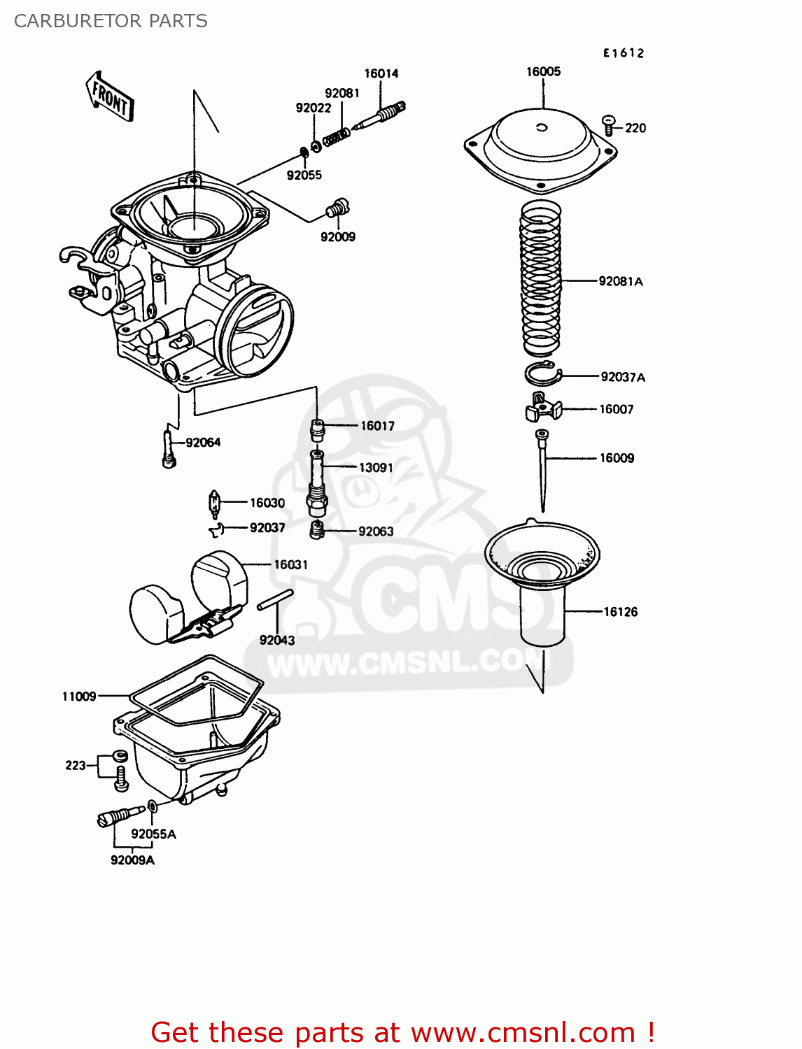 CARBURETOR PARTS EX305B7 GPZ305 1989 FG / BELT DRIVE