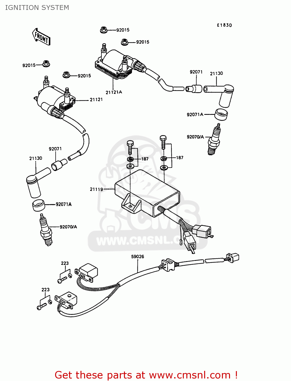 IGNITION SYSTEM EX305B7 GPZ305 1989 FG / BELT DRIVE
