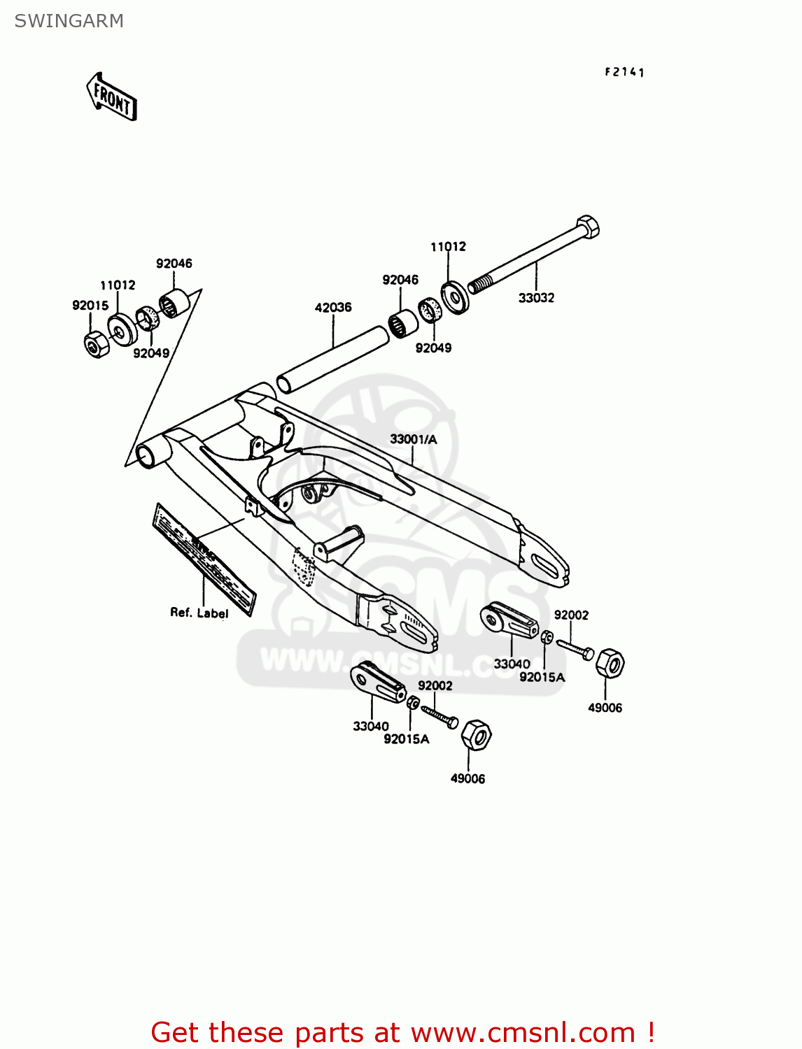 SWINGARM EX305B7 GPZ305 1989 FG / BELT DRIVE