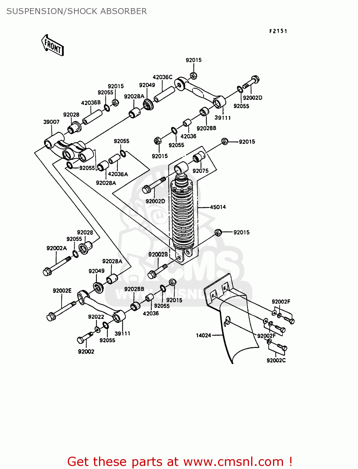 SUSPENSION/SHOCK ABSORBER EX305B7 GPZ305 1989 FG / BELT DRIVE