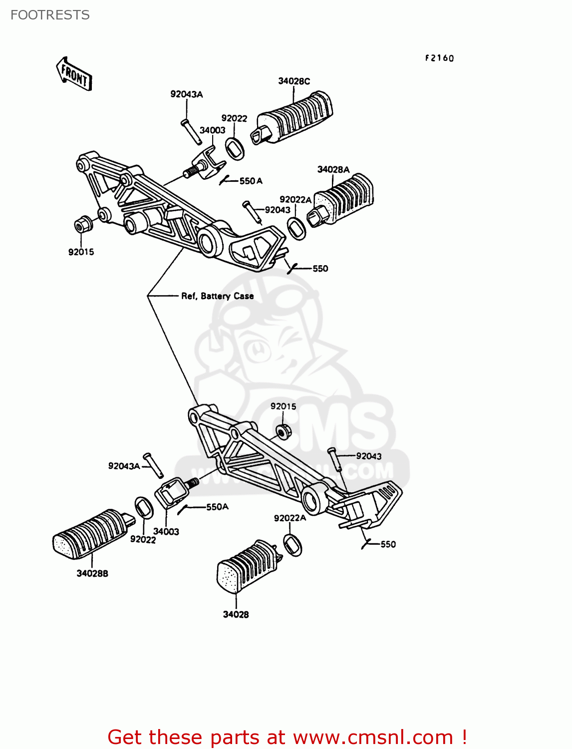 FOOTRESTS EX305B7 GPZ305 1989 FG / BELT DRIVE