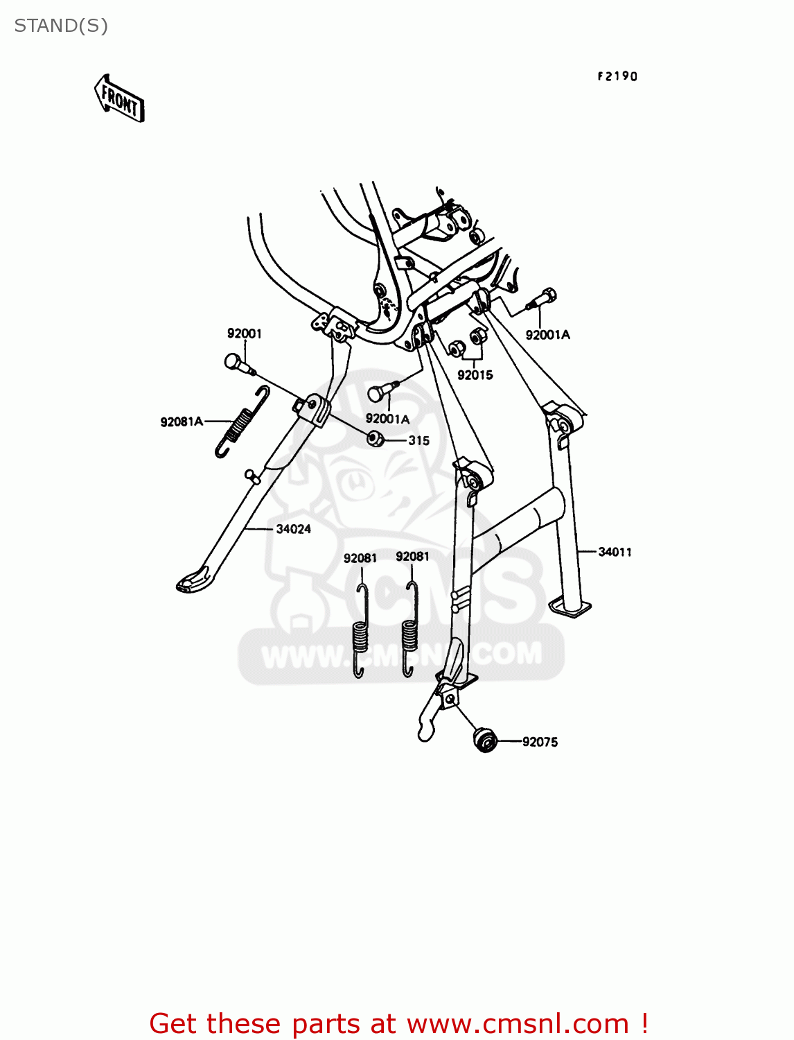 STAND(S) EX305B7 GPZ305 1989 FG / BELT DRIVE