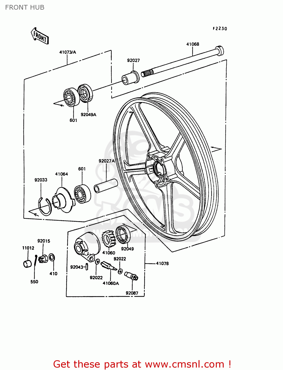 FRONT HUB EX305B7 GPZ305 1989 FG / BELT DRIVE