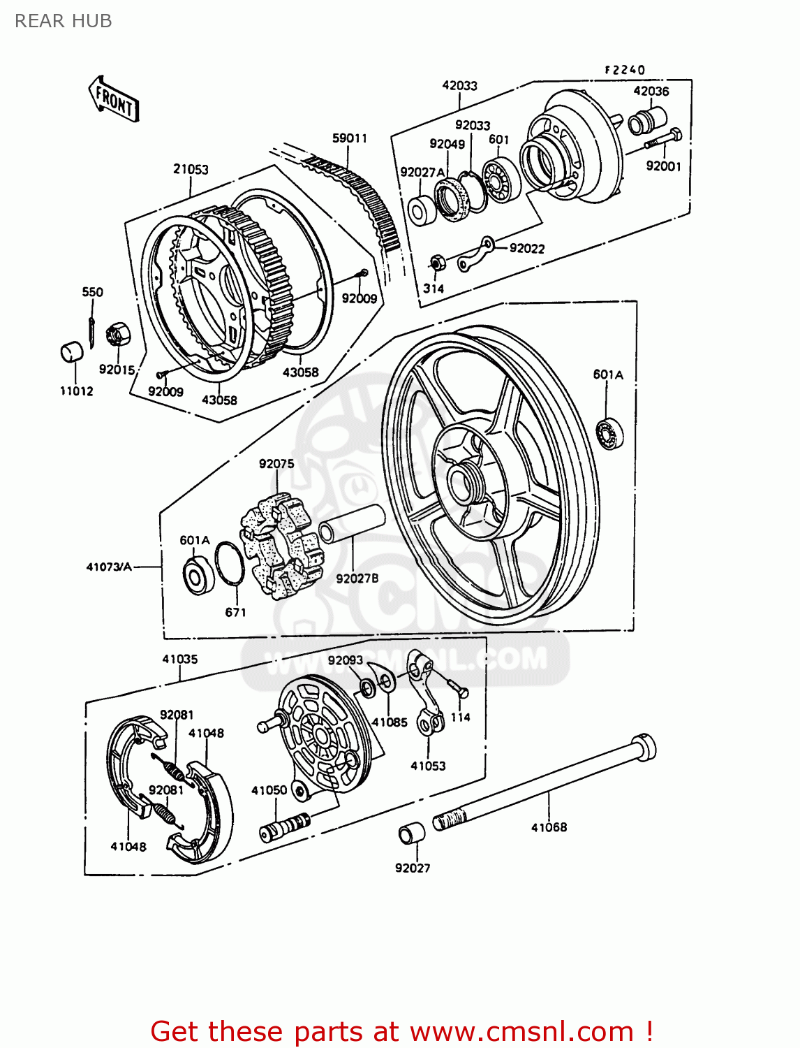 REAR HUB EX305B7 GPZ305 1989 FG / BELT DRIVE