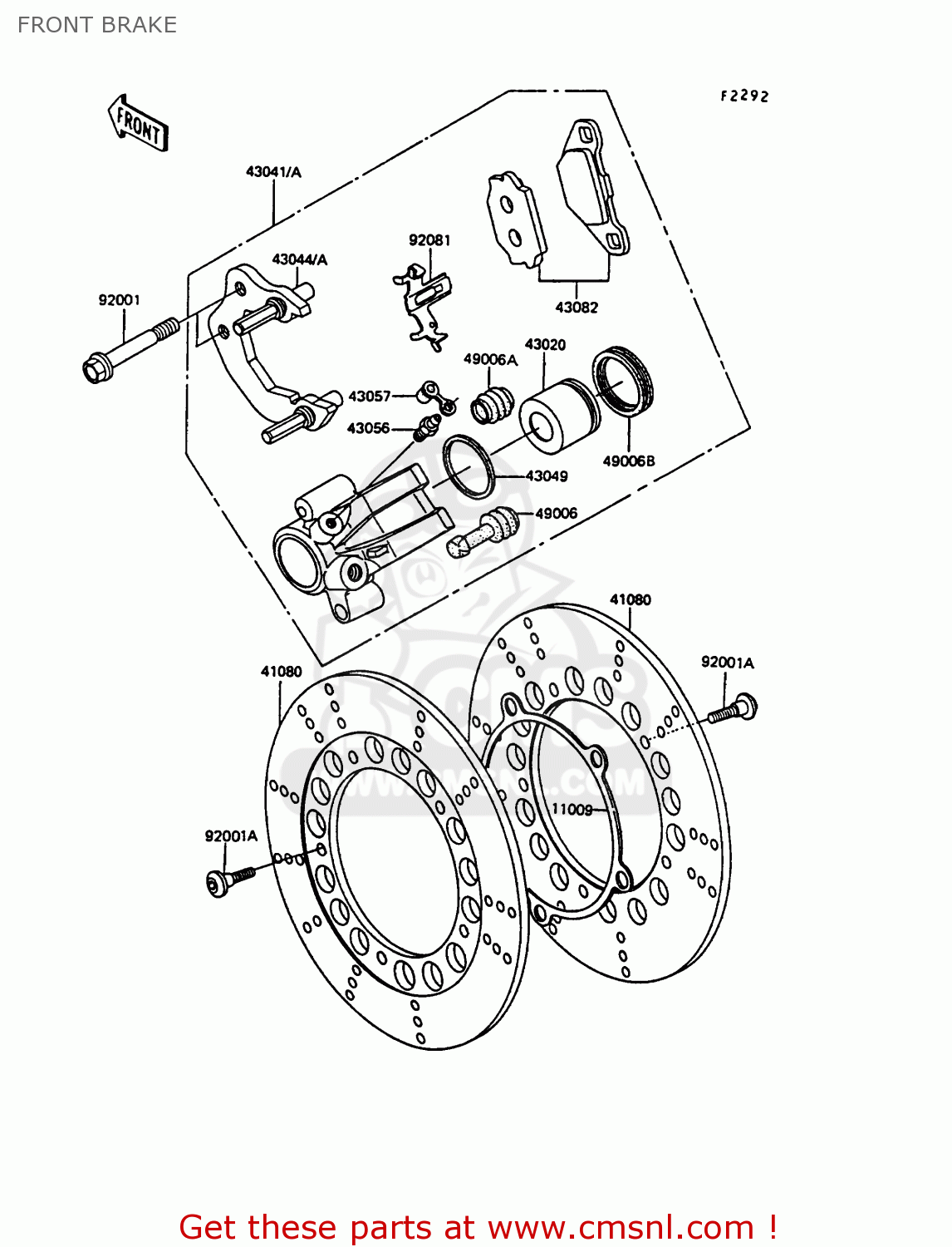 FRONT BRAKE EX305B7 GPZ305 1989 FG / BELT DRIVE