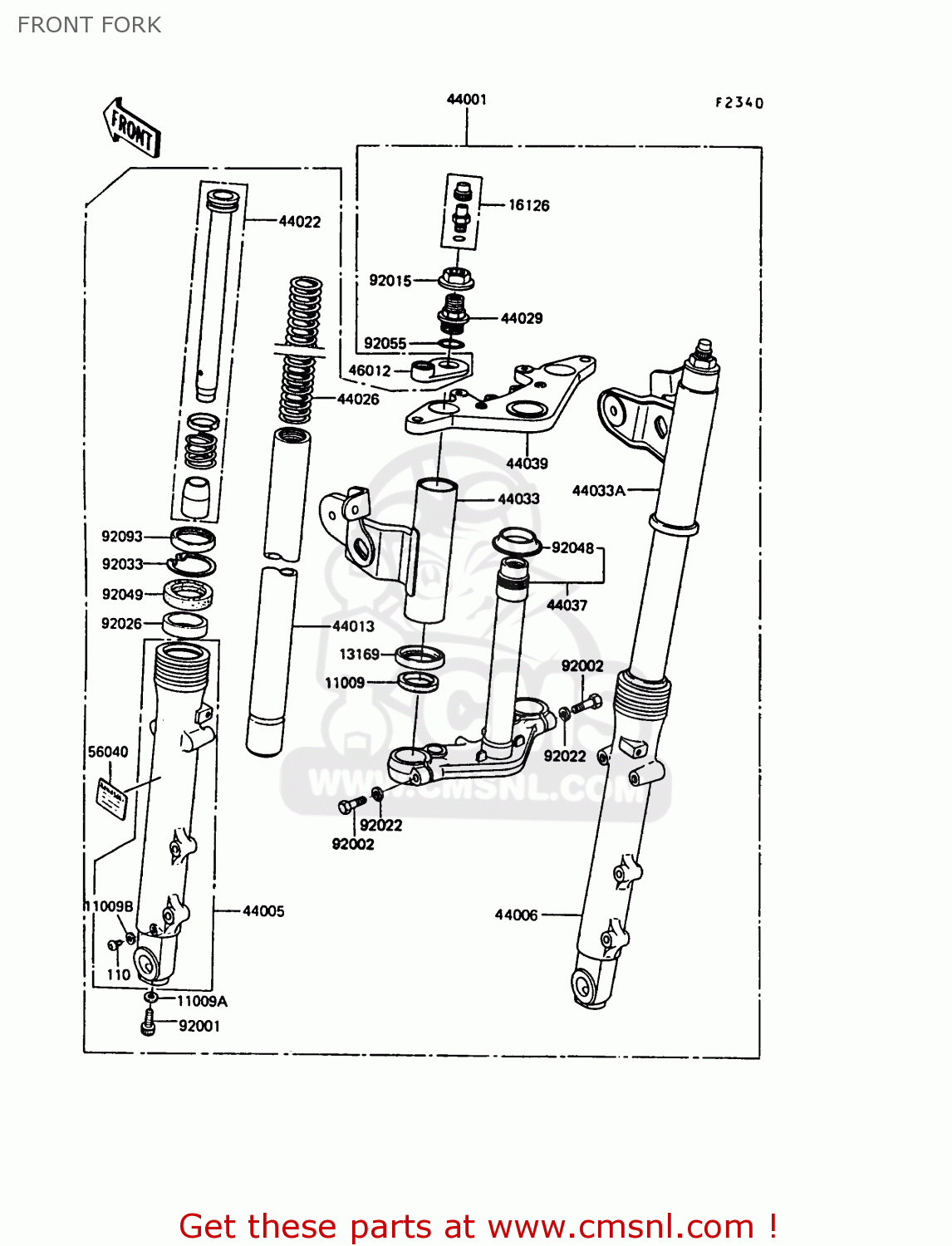 FRONT FORK EX305B7 GPZ305 1989 FG / BELT DRIVE
