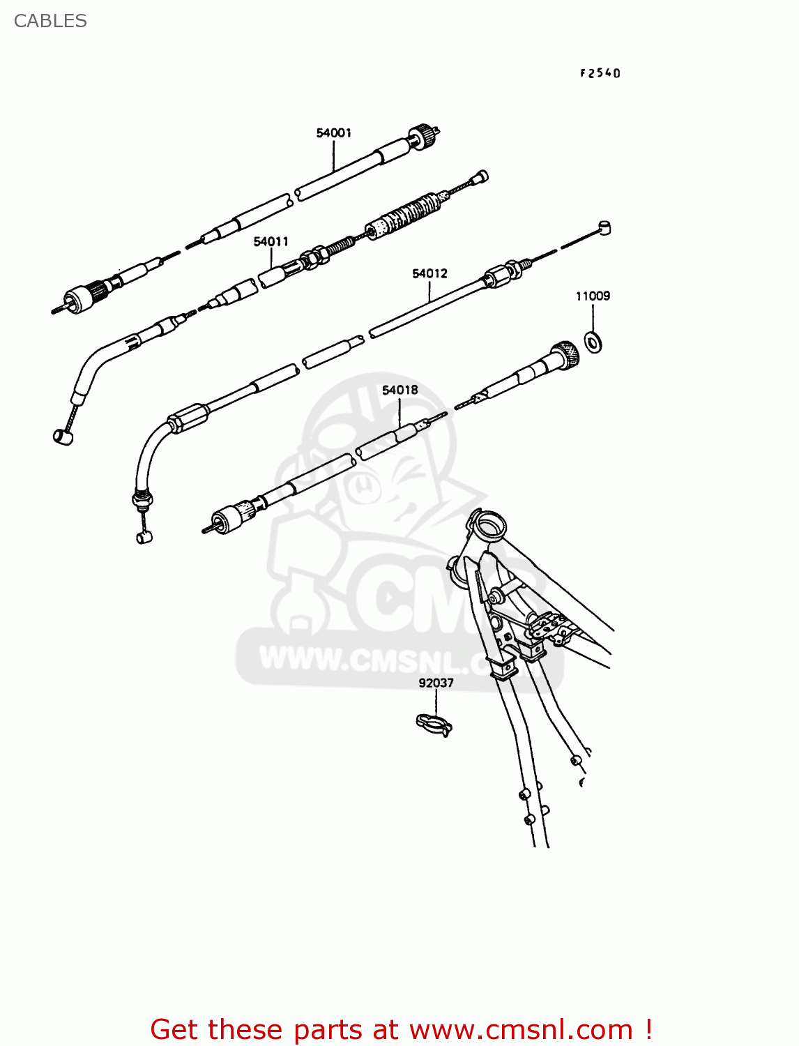 CABLES EX305B7 GPZ305 1989 FG / BELT DRIVE