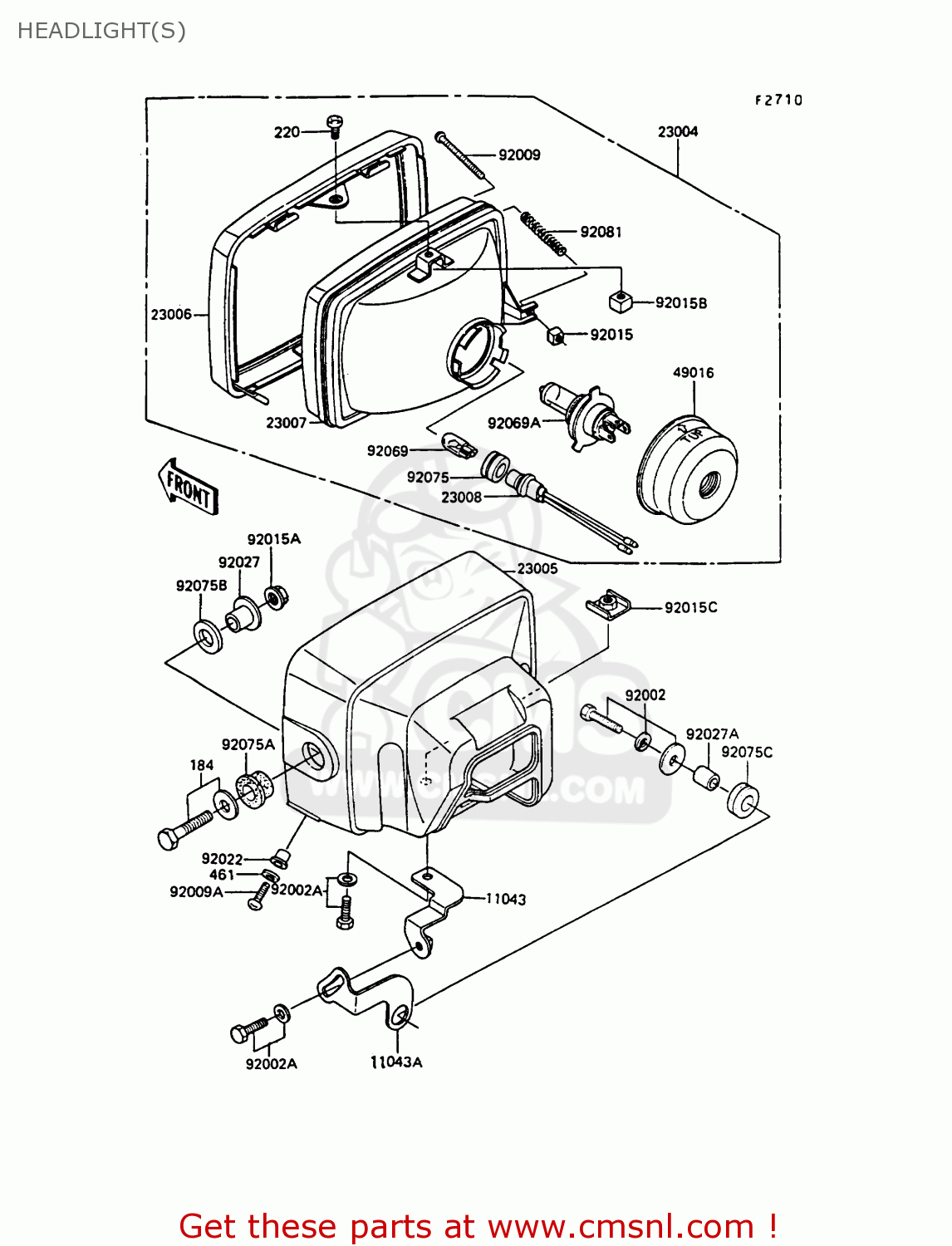 HEADLIGHT(S) EX305B7 GPZ305 1989 FG / BELT DRIVE