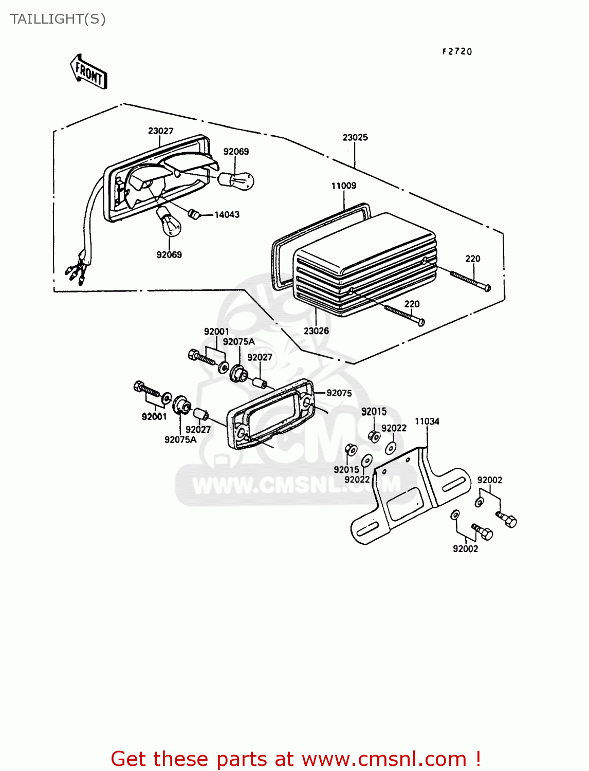 TAILLIGHT(S) EX305B7 GPZ305 1989 FG / BELT DRIVE