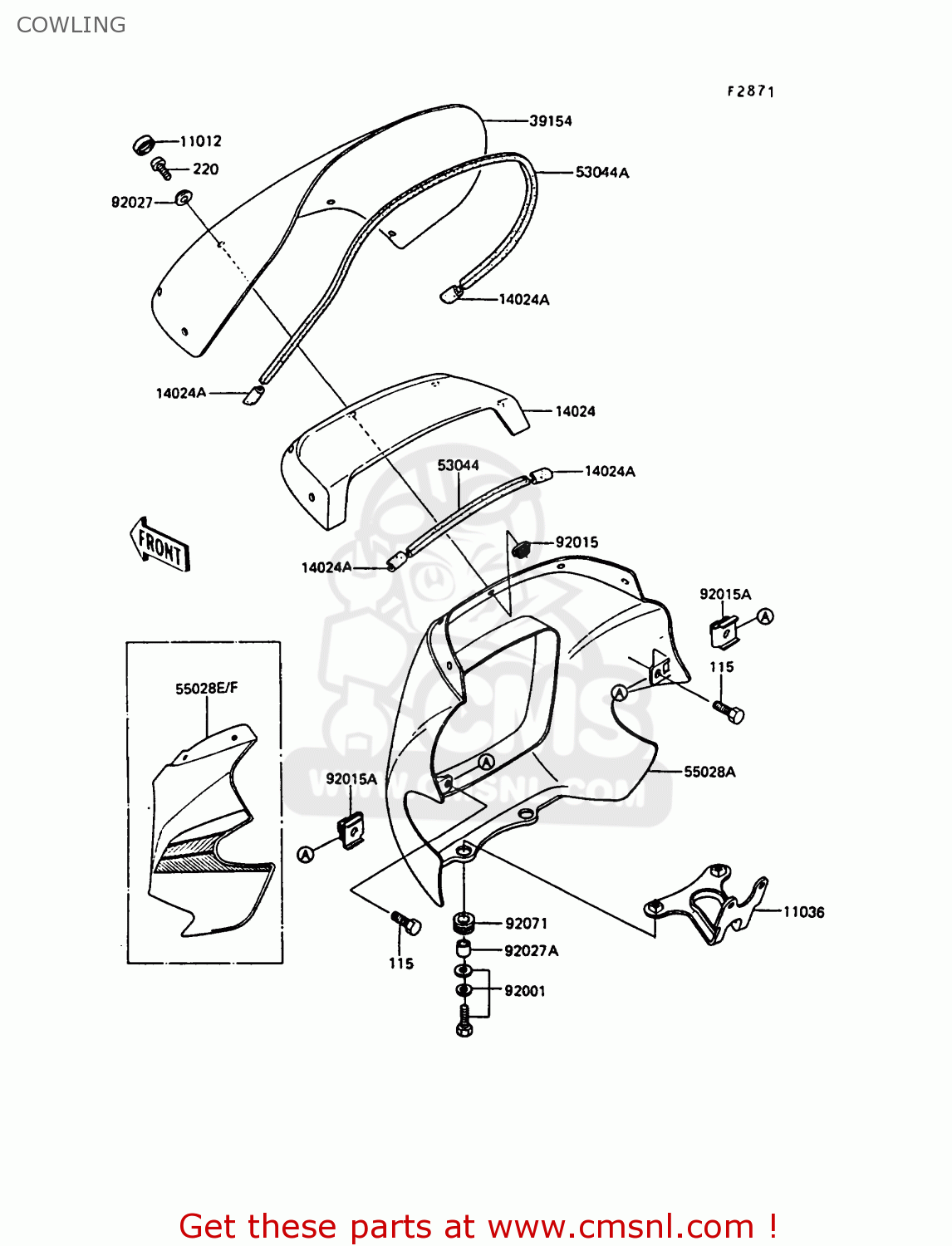 COWLING EX305B7 GPZ305 1989 FG / BELT DRIVE