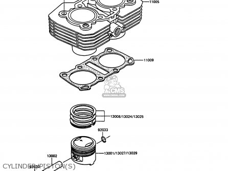 CYLINDER/PISTON(S) - EX305B7 GPZ305 1989 FG / BELT DRIVE