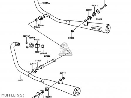 MUFFLER(S) - EX305B7 GPZ305 1989 FG / BELT DRIVE