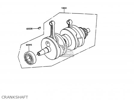 CRANKSHAFT - EX305B7 GPZ305 1989 FG / BELT DRIVE