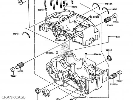 CRANKCASE - EX305B7 GPZ305 1989 FG / BELT DRIVE