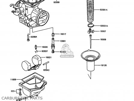 CARBURETOR PARTS - EX305B7 GPZ305 1989 FG / BELT DRIVE