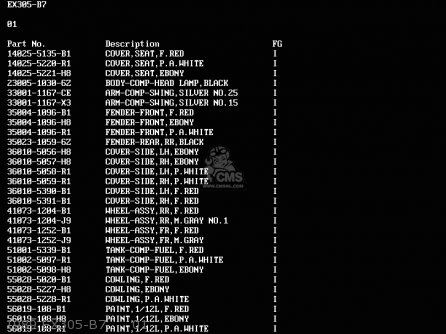 1989 EX305-B7     01 - EX305B7 GPZ305 1989 FG / BELT DRIVE