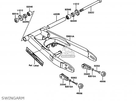 SWINGARM - EX305B7 GPZ305 1989 FG / BELT DRIVE