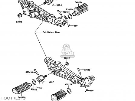FOOTRESTS - EX305B7 GPZ305 1989 FG / BELT DRIVE