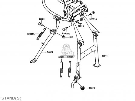 STAND(S) - EX305B7 GPZ305 1989 FG / BELT DRIVE