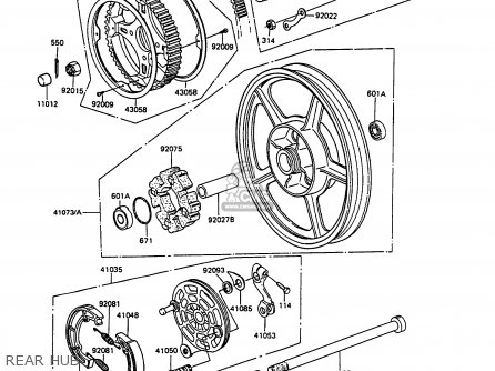REAR HUB - EX305B7 GPZ305 1989 FG / BELT DRIVE