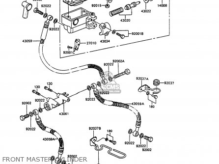 FRONT MASTER CYLINDER - EX305B7 GPZ305 1989 FG / BELT DRIVE