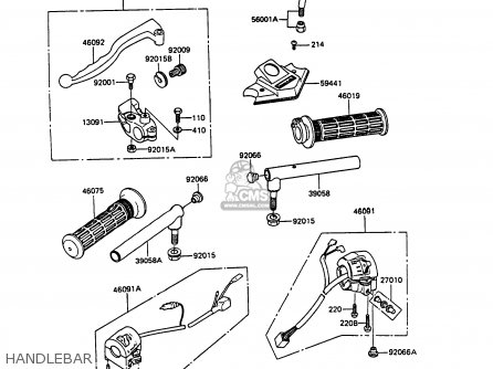 HANDLEBAR - EX305B7 GPZ305 1989 FG / BELT DRIVE