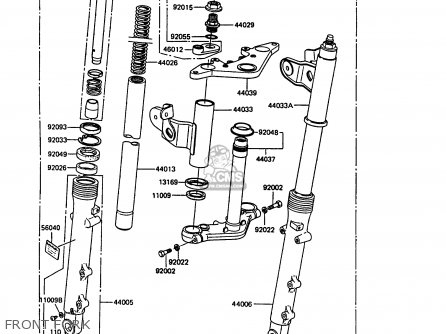 FRONT FORK - EX305B7 GPZ305 1989 FG / BELT DRIVE