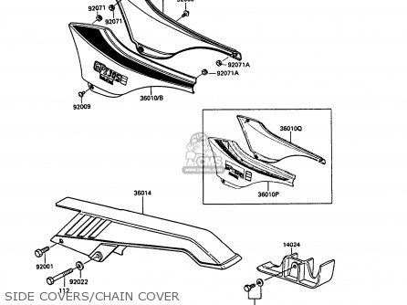 SIDE COVERS/CHAIN COVER - EX305B7 GPZ305 1989 FG / BELT DRIVE