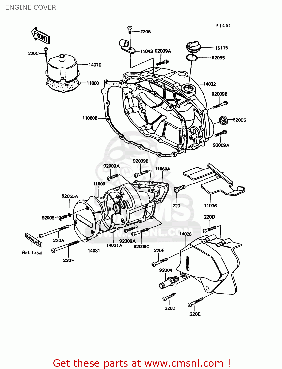 ENGINE COVER EX305B8 GPZ305 1991 EUROPE UK / BELT DRIVE