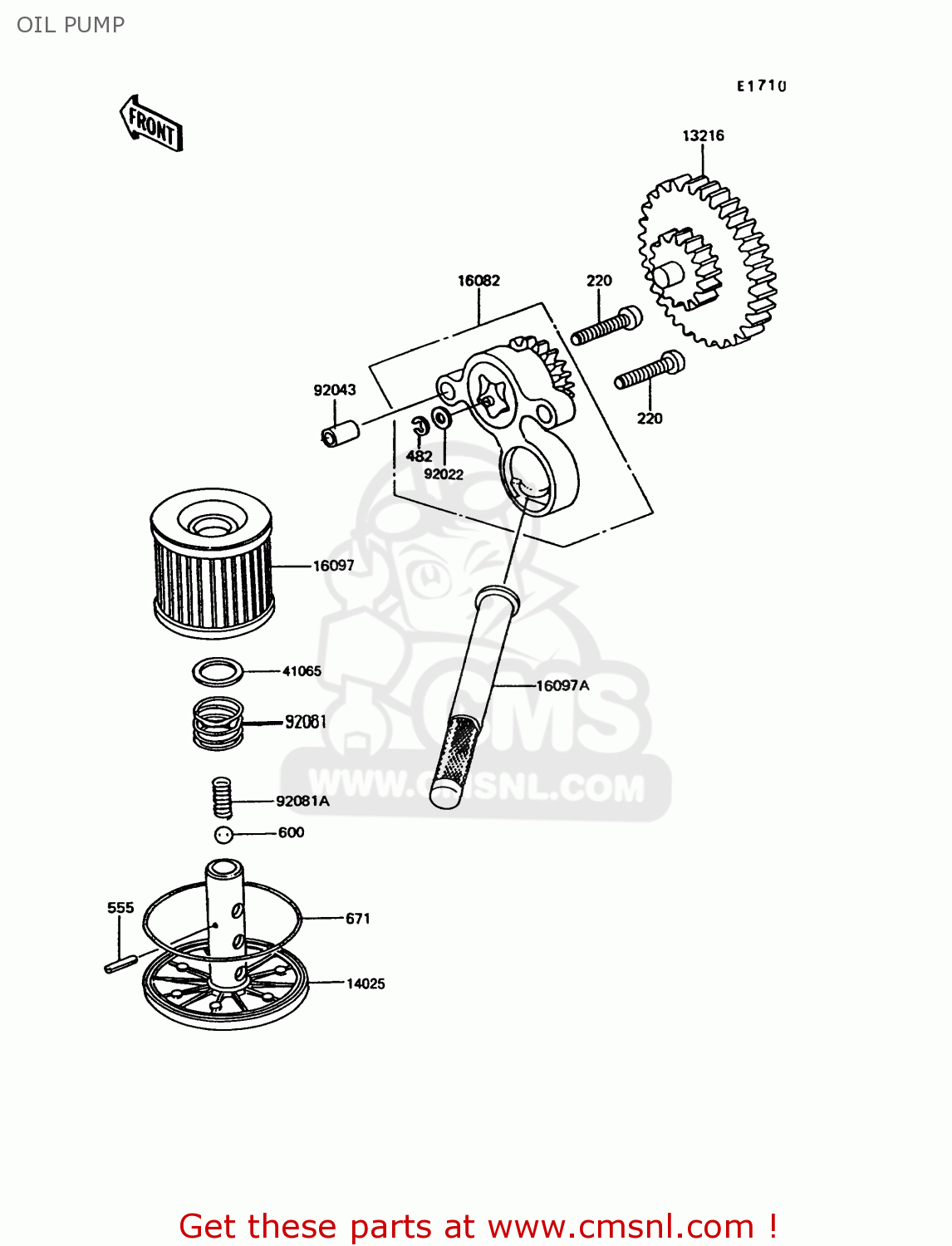 OIL PUMP EX305B8 GPZ305 1991 EUROPE UK / BELT DRIVE