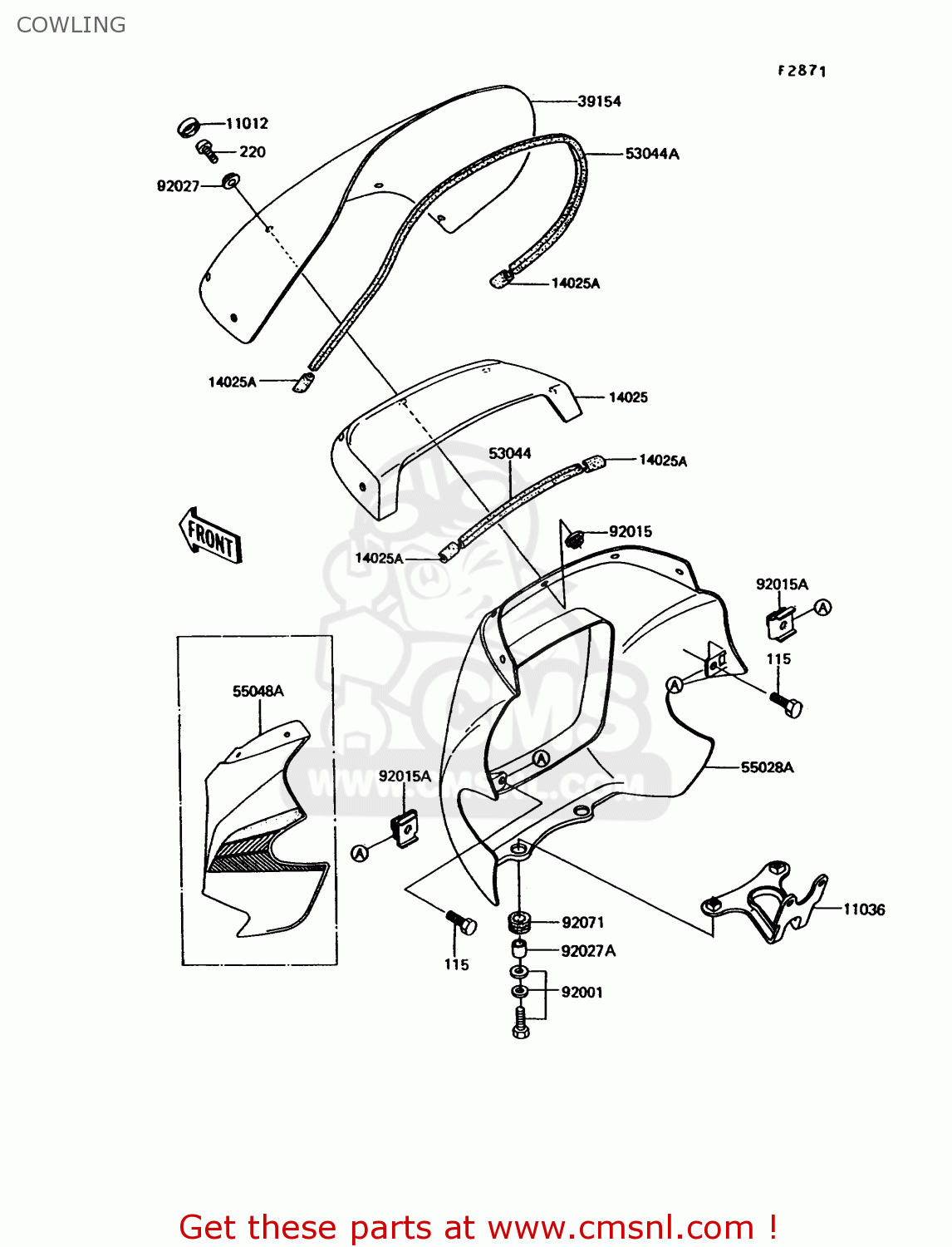COWLING EX305B8 GPZ305 1991 EUROPE UK / BELT DRIVE