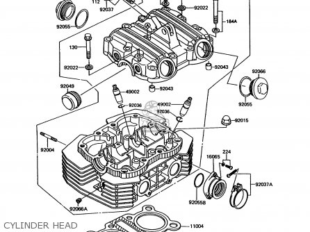 CYLINDER HEAD - EX305B8 GPZ305 1991 EUROPE UK / BELT DRIVE
