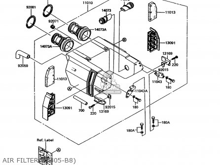 AIR FILTER(EX305-B8) - EX305B8 GPZ305 1991 EUROPE UK / BELT DRIVE